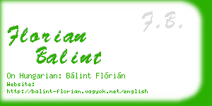 florian balint business card